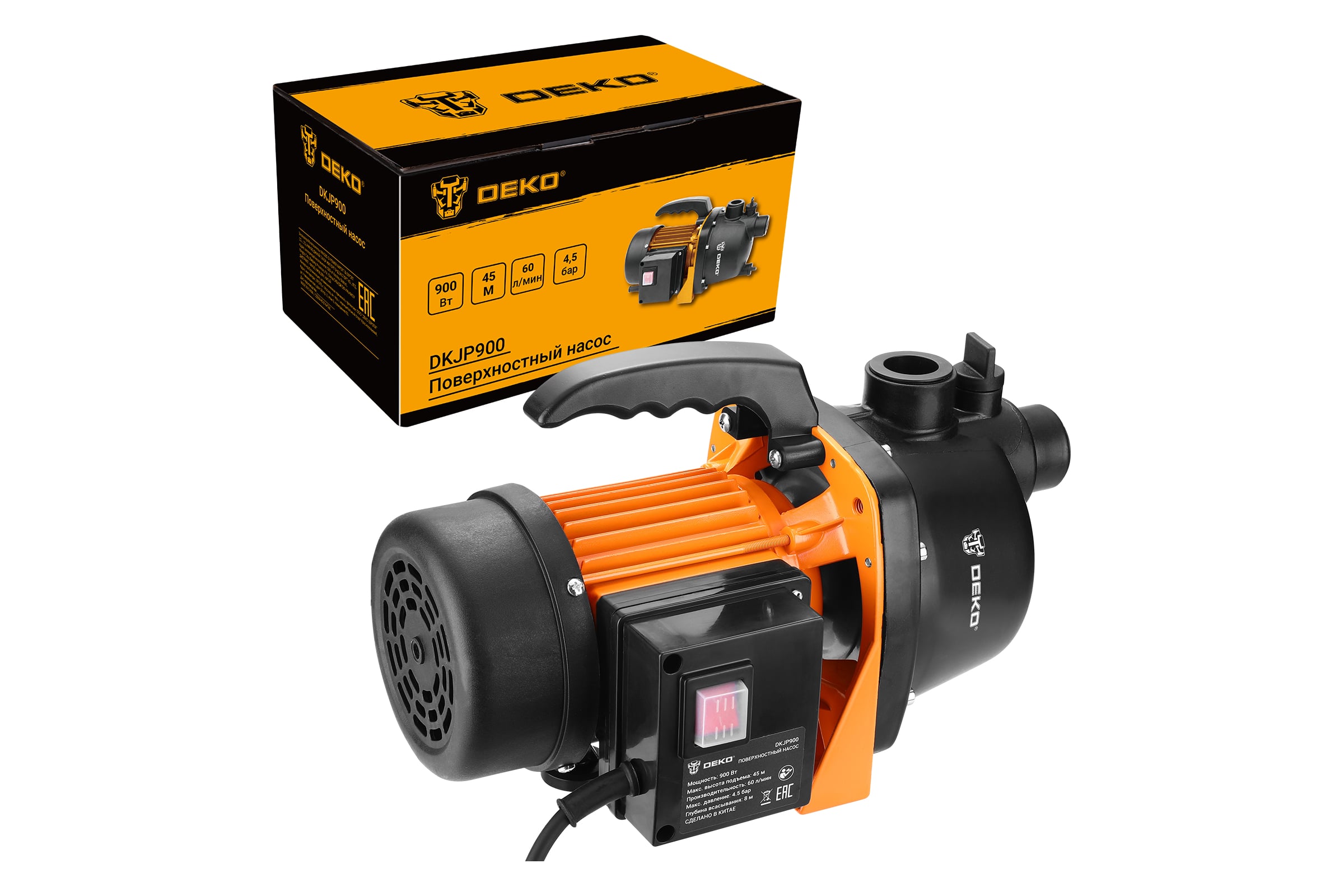 ПоверхностныйнасосDEKODKJP900,900Вт,60л/мин076-0528