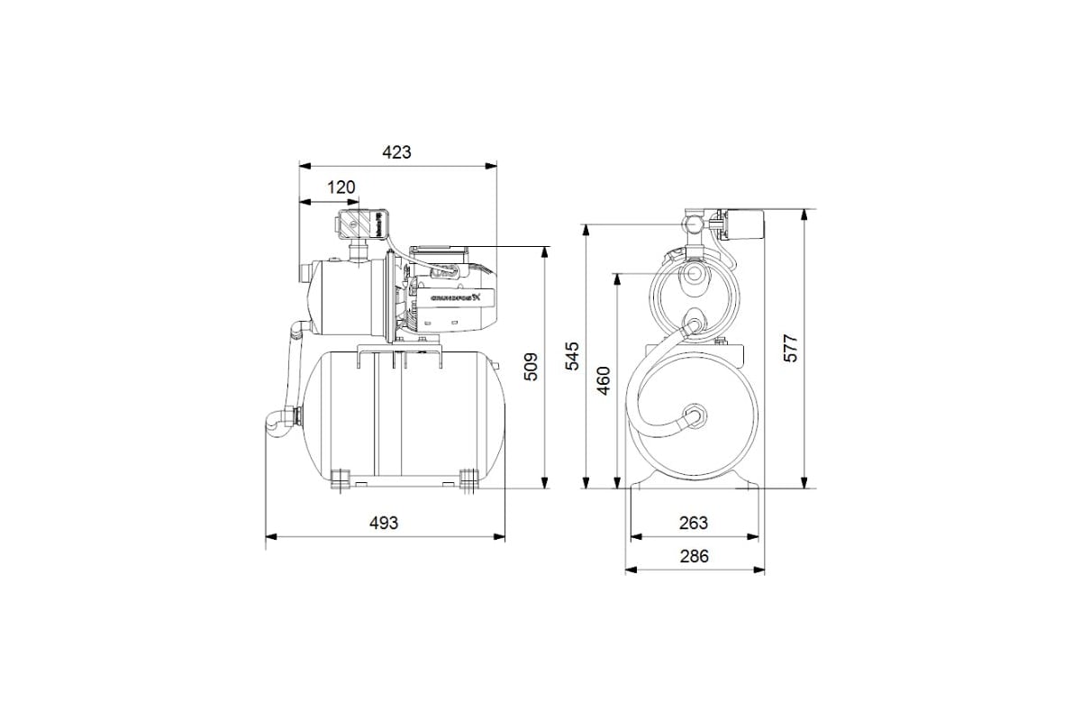 Насосная станция Grundfos JP 5-48 PT-H 99463877 - выгодная цена, отзывы,  характеристики, фото - купить в Москве и РФ