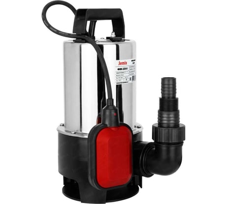 Насос фекальный JEMIX нержавеющая сталь, 1,1 КВт, напор 9,5 м, производительность 16 куб.м/час, диаметр всасываемых частиц 35 мм ФНН-266-9,5