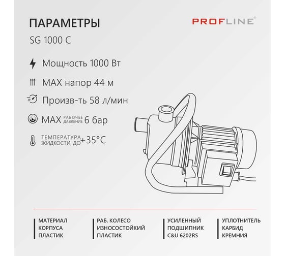 Насос садовый PROFLINE SG-1000С пластик УТ-00035288