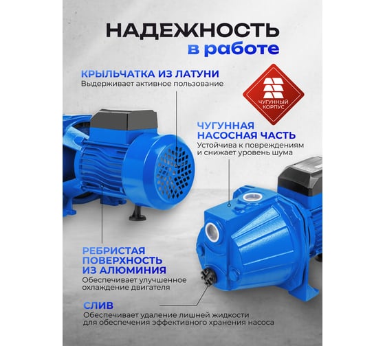 Насос самовсасывающий Forsage (230В, 50Гц, 750Вт, 50л/мин) (обмотка AL) F-JET 100S ALU(61141)