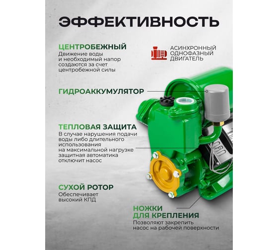 Насос самовсасывающий Rockforce (230В, 50Гц, 250Вт, 30л/мин) (обмотка CU) RF-PS170 COPPER(61206)