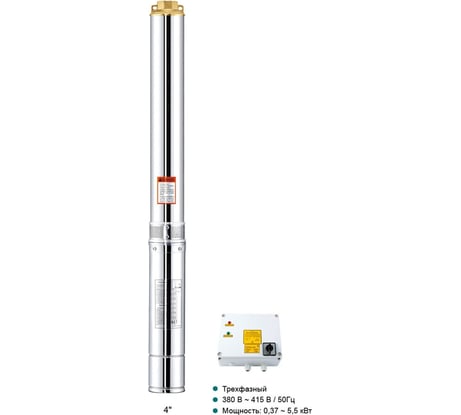 Скважинный насос LEO 4XR 6/35-4, 4 кВт, 380В, Qном. 6,0 m3h, Hном. 162 m, Qmax. 8,4 m3h, Hmax. 251 m 2082