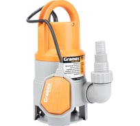Насос для грязной воды Gramex P410I 410 Вт, максимальная производительность 125 л/мин, максимальная высота подъема 7 м, максимальный размер частиц 35 мм 1/4 01439