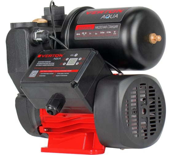 Насосная станция Verton AQUA APS500MS 500Вт, 50л/мин, 2л, гл. 9м, H 38м, вых. 1, 2.4 бар, дисплей 01.13297.24099
