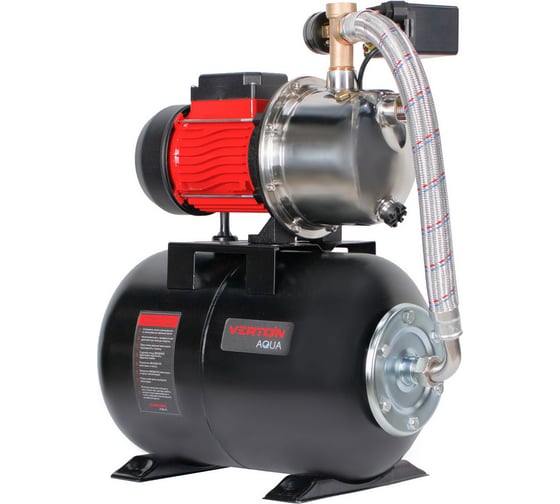 Насосная станция VERTON AQUA PS1400S/24 (1400Вт, 66л/мин, 24л, гл. 9м, h 56м, вых. 1/32, 3 бар) 01.13297.22781