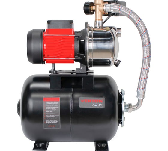 Насосная станция VERTON AQUA PS1400S/24 (1400Вт, 66л/мин, 24л, гл. 9м, h 56м, вых. 1/32, 3 бар) 01.13297.22781