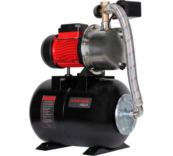 Насосная станция VERTON AQUA PS1200S/24 (1200Вт, 55л/мин, 24л, гл. 9м, h 50м, вых. 1, 3 бар) 01.13297.22779