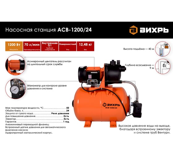 Насосная станция Вихрь АСВ -1200/24 68/1/2