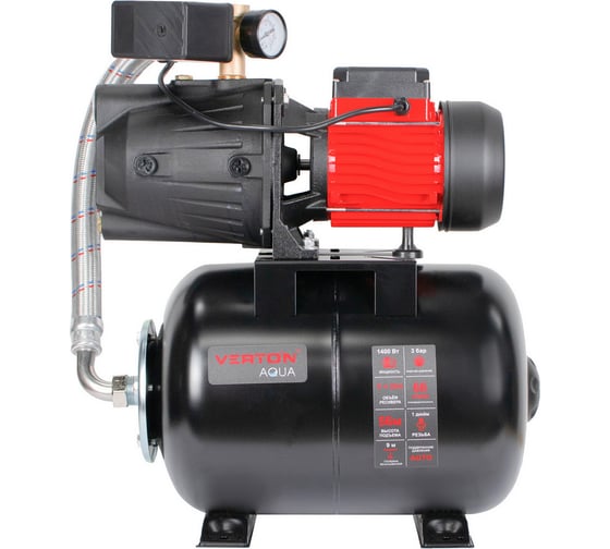 Насосная станция Verton AQUA PS1400C/24 (1400Вт, 66л/мин, 24л, гл. 9м, h 56м, вых. 1/32, 3 бар) 01.13297.22780