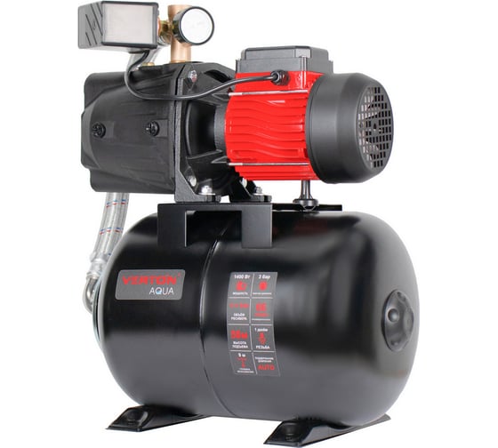 Насосная станция Verton AQUA PS1400C/24 (1400Вт, 66л/мин, 24л, гл. 9м, h 56м, вых. 1/32, 3 бар) 01.13297.22780