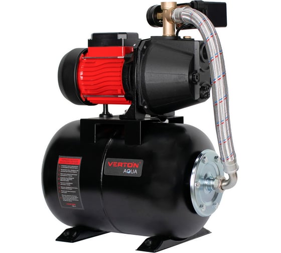Насосная станция Verton AQUA PS1200C/24 (1200Вт, 55л/мин, 24л, гл. 9м, h 50м, вых. 1, 3 бар) 01.13297.22778