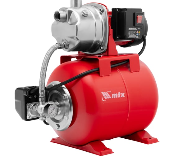 Насосная станция MTX PS800-20S, 800 Вт, напор 40 м, 3800 л/ч, ресивер 20 л, нержавейка, 99152