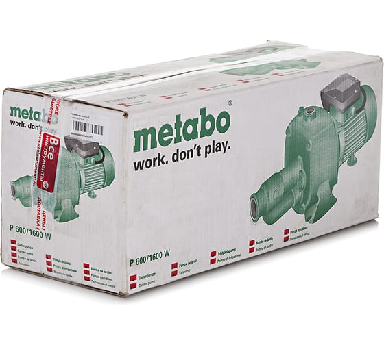 Поверхностный самовсасывающий насос Metabo P 600/1600 W 0250060009