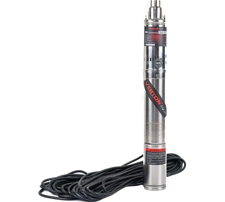 Скважинный винтовой насос VERTON DW90/550S (550Вт,Qmax 32л/мин,Hmax 90м,d насоса 76мм, верх.забор) 01.13295.13328
