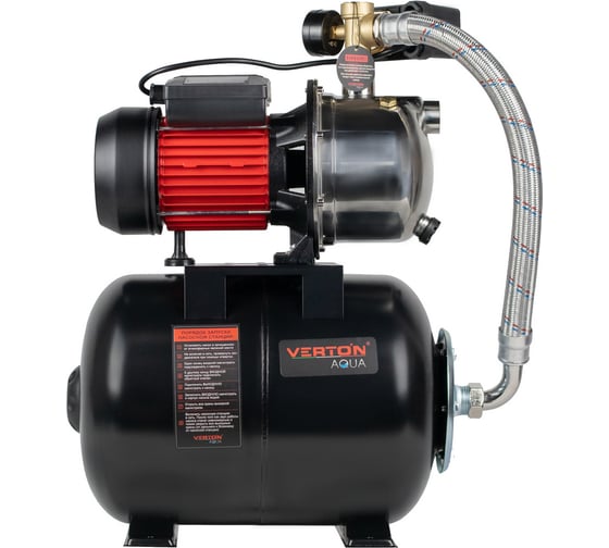 Насосная станция VERTON AQUA PS1100S/24 1100 Вт, 55 л/мин, 24 л, гл. 9 м, высота 50 м, 1", 3 бар 01.13297.13552