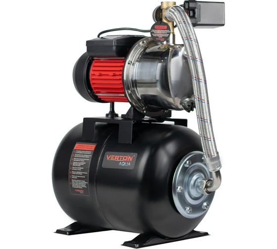 Насосная станция VERTON AQUA PS600S/24 600 Вт, 45 л/мин, 24 л, гл. 8 м, высота 40 м, 1", 3 бар 01.13297.13550