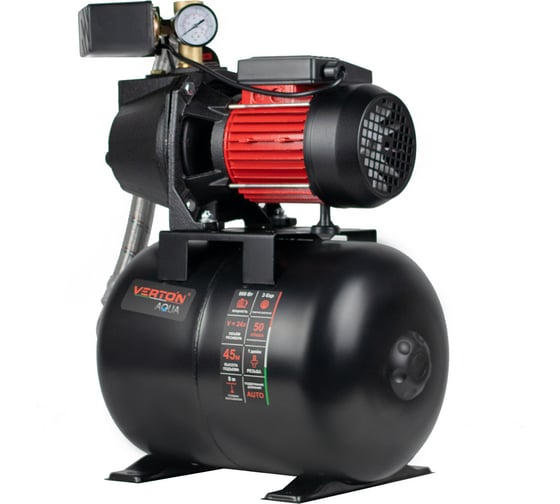 Насосная станция VERTON AQUA PS900C/24 900 Вт, 50 л/мин, 24 л, гл. 8 м, высота 45 м, 1", 3 бар 01.13297.13547