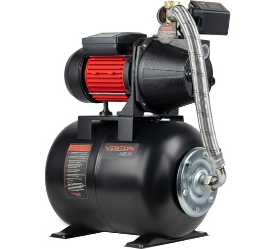 Насосная станция VERTON AQUA PS900C/24 900 Вт, 50 л/мин, 24 л, гл. 8 м, высота 45 м, 1", 3 бар 01.13297.13547