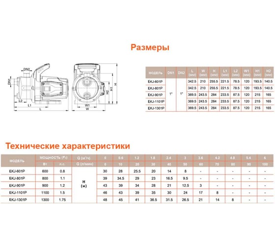 Самовсасывающий струйный насос LEO LKJ 1002 P 1213