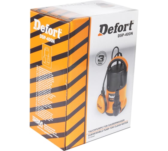 Погружной насос для чистой воды DEFORT DSP-400N 93728465