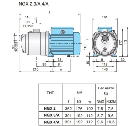 Самовсасывающий электронасос Calpeda NGXM 2 230/50 Hz 100381804
