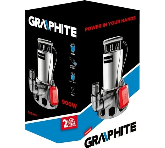 Погружной насос для сточных вод GRAPHITE 59G449