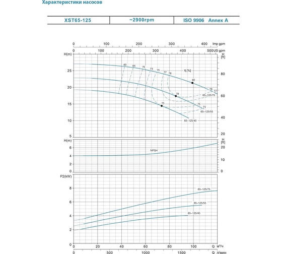 Центробежный моноблочный насос LEO XST 65-125/75 1780