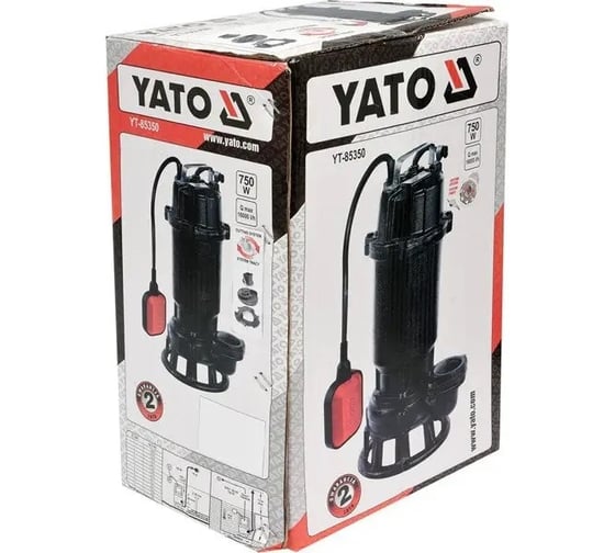 Насос для грязной воды YATO чугунный, фекальный 750 Вт YT-85350