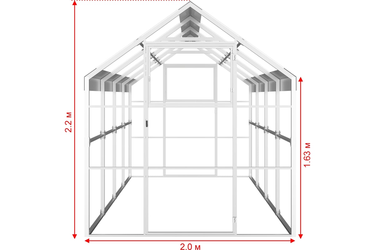 Каркас теплицы АКТИВАГРО.РФ Ударница англичанка База 4 м, ширина 2 м, 40x20 125 - выгодная цена, отзывы, характеристики, фото - купить в Москве и РФ