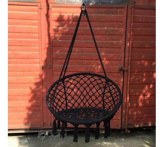 Качели-гамак Homium подвесные качели, черный, с кисточками hammock6