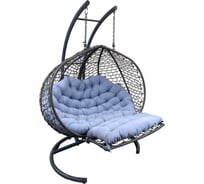 Двухместное кресло Pletenev реклайнер серый подушка серая KPS-111-13