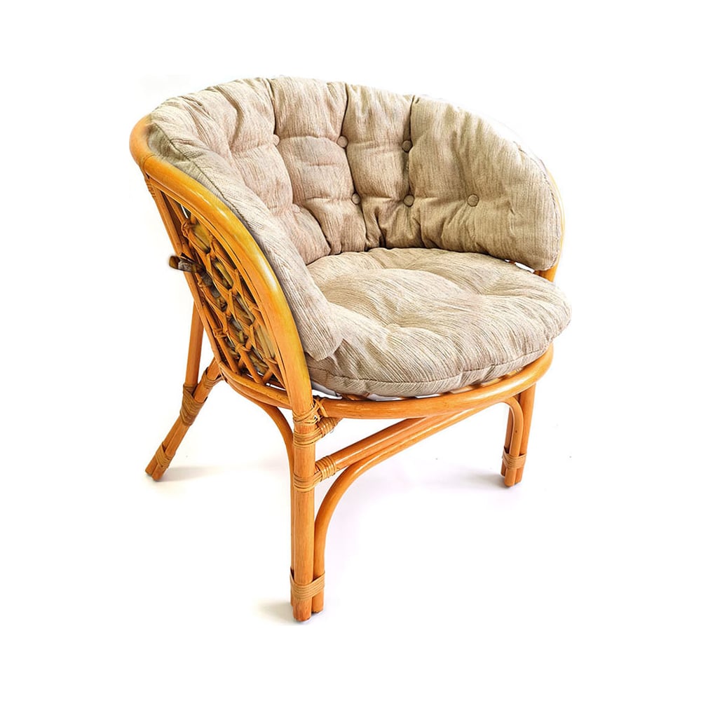 Кресло из натурального ротанга Мебель Солнца Багама коньяк, подушка ...