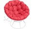 Кресло M-GROUP ПАПАСАН пружинка без ротанга белое, красная подушка 12040106 1
