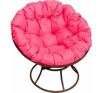 Кресло M-GROUP ПАПАСАН пружинка без ротанга чёрное, коричневая подушка 12040405