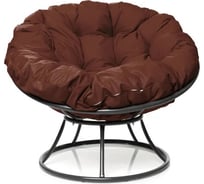 Кресло M-GROUP ПАПАСАН без ротанга серое, коричневая подушка 12010305