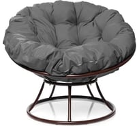 Кресло M-GROUP ПАПАСАН без ротанга коричневое, серая подушка 12010209