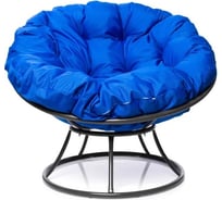 Кресло M-GROUP ПАПАСАН без ротанга серое, синяя подушка 12010310