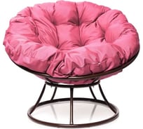 Кресло M-GROUP ПАПАСАН без ротанга коричневое, розовая подушка 12010208