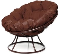 Кресло M-GROUP ПАПАСАН без ротанга коричневое, коричневая подушка 12010205