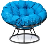 Кресло M-GROUP ПАПАСАН без ротанга серое, голубая подушка 12010303