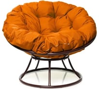 Кресло M-GROUP ПАПАСАН без ротанга коричневое, оранжевая подушка 12010207