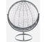 Вращающееся кресло M-GROUP КРУГ с ротангом серое, красная подушка 11100306 6