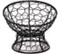 Кресло M-GROUP ПАПАСАН мини с ротангом чёрное, розовая подушка 12070408 9