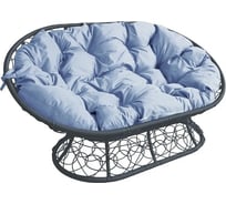 Диван M-GROUP МАМАСАН с ротангом серое, серая подушка 12110309