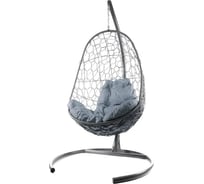 Подвесное кресло M-GROUP ОВАЛ с ротангом серое, серая подушка 11140309