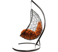Подвесное кресло M-GROUP ОВАЛ с ротангом коричневое, оранжевая подушка 11140207