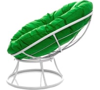 Кресло M-GROUP ПОНЧИК Детское без ротанга белое, зелёная подушка 12310104