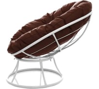 Кресло M-GROUP ПОНЧИК Детское без ротанга белое, коричневая подушка 12310105