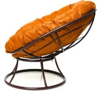 Кресло M-GROUP ПОНЧИК Детское без ротанга коричневое, оранжевая подушка 12310207